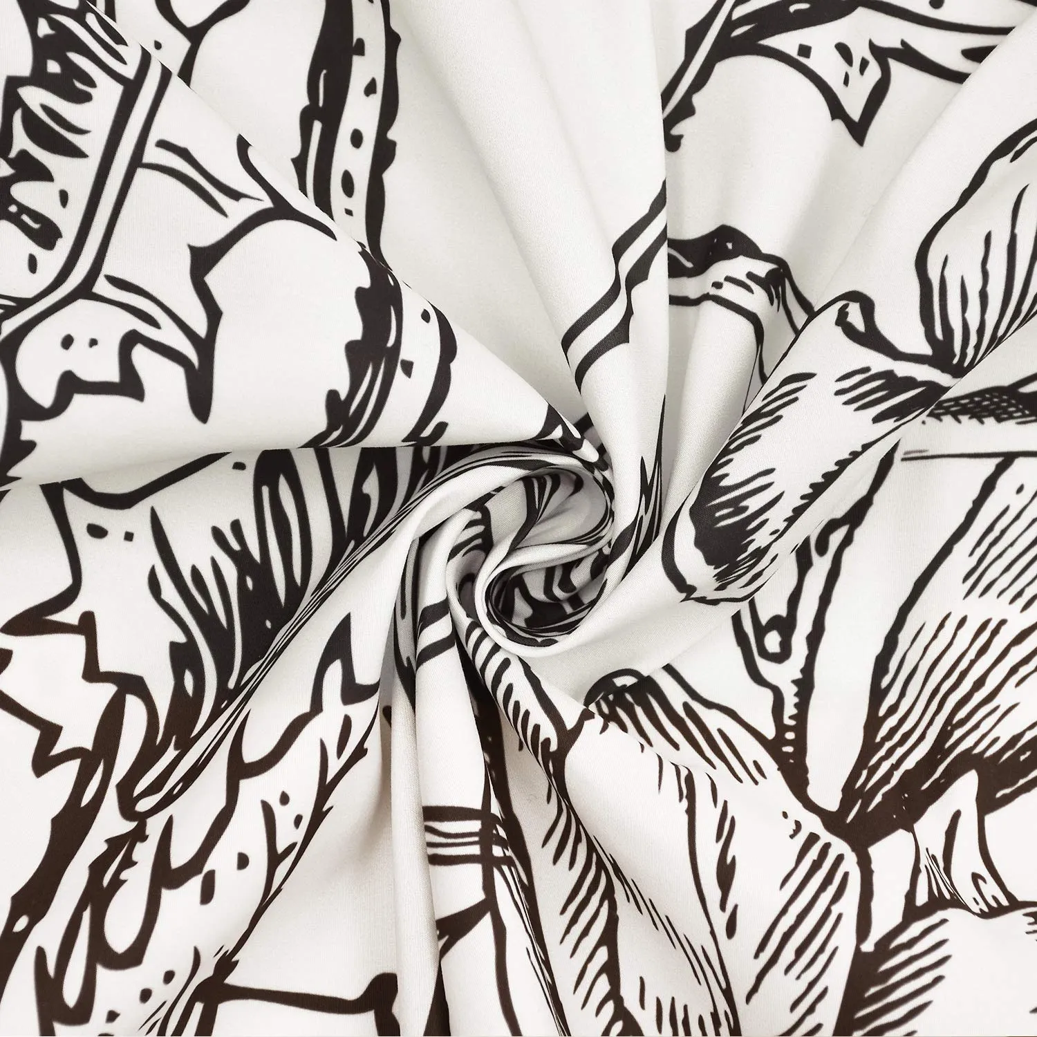 Black and White Floral Tapestry