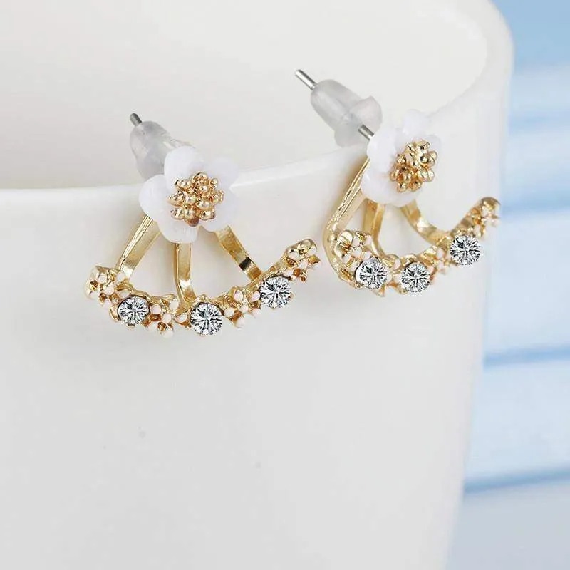 Cute Cherry Peach Blossoms Flower Stud Earrings