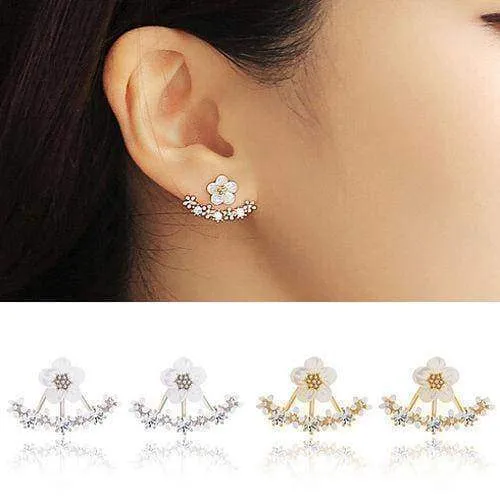 Cute Cherry Peach Blossoms Flower Stud Earrings