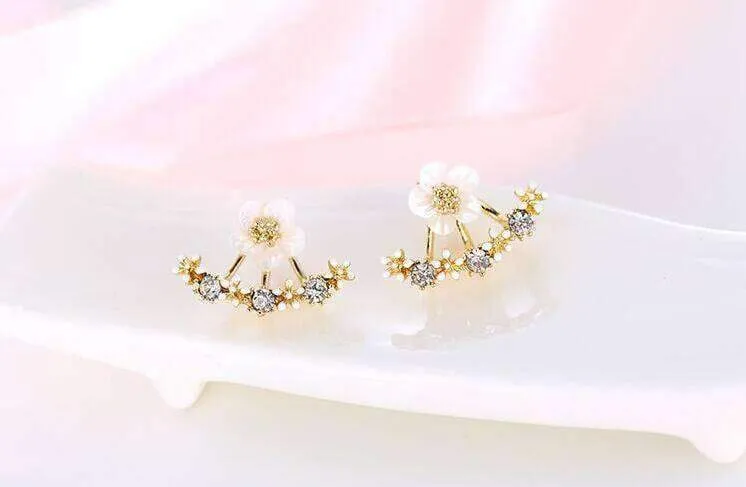 Cute Cherry Peach Blossoms Flower Stud Earrings