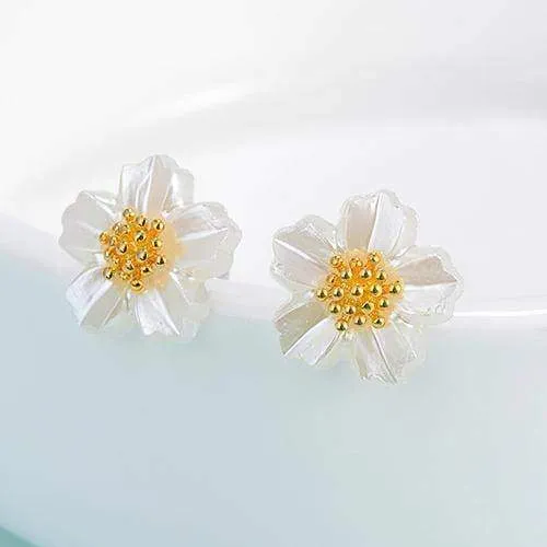 Cute Cherry Peach Blossoms Flower Stud Earrings