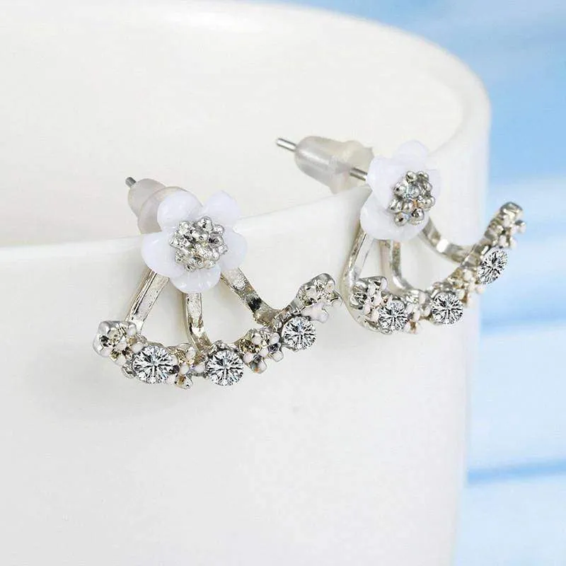 Cute Cherry Peach Blossoms Flower Stud Earrings