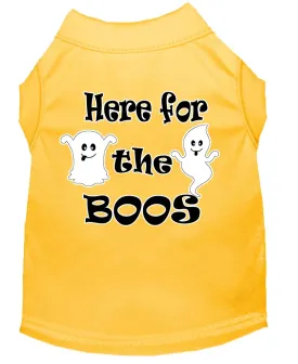 Here For The Boos Screen Print Dog Shirt Yellow Lg (14)